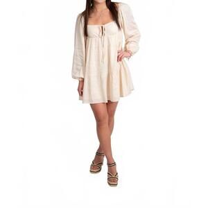 NEW IN THE BEGINNING boho tiered mini dress in ivory